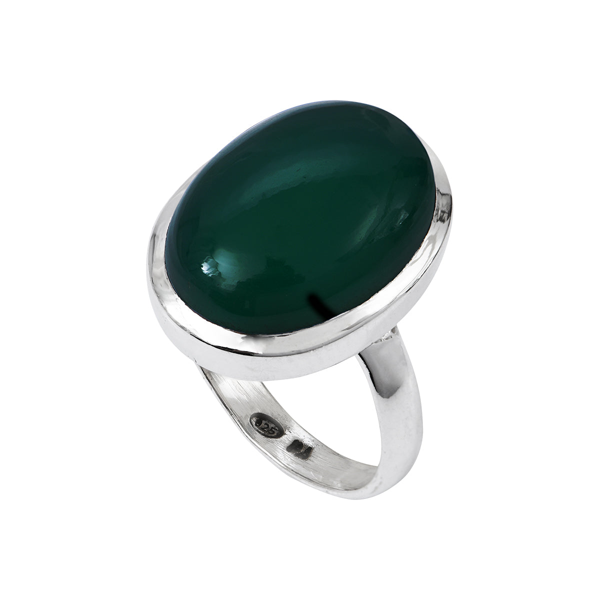 Bague Cabochon Agate Verte Grace