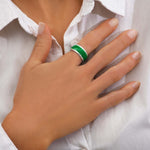 Bague Email Vert Grace