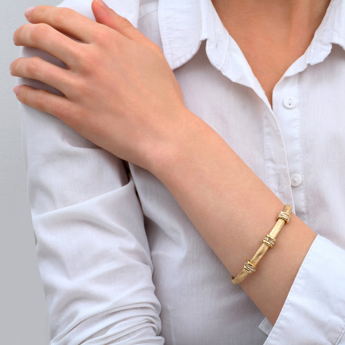 Sabbia &amp; Lucido Gold Bangle Bracelet