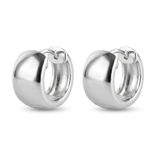 Wide and Domed Hinged Hoop Earrings