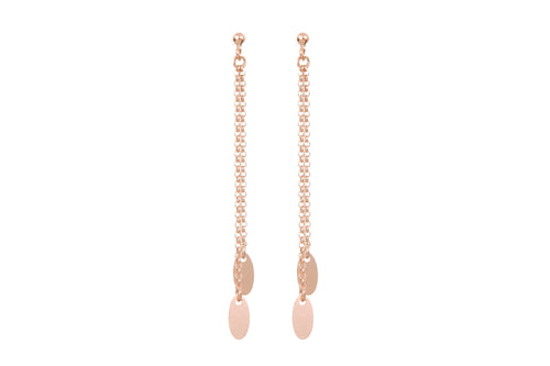 Boucles d'Oreilles Gouttes Dorées Rose