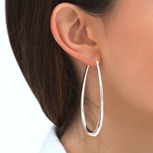 Flared Oval Hoop Earrings