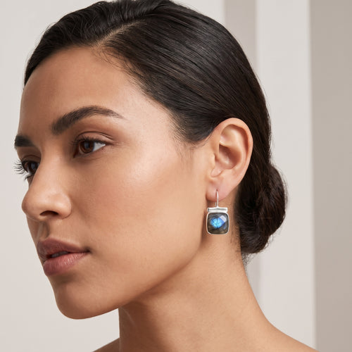 Boucles d'oreilles La Pompadour Labradorite