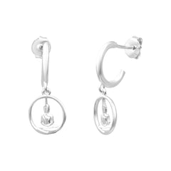 Boucles d'oreilles argentées Galatea