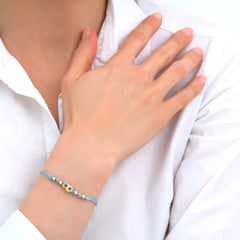 Bracelet Lien Grain de Café Doré