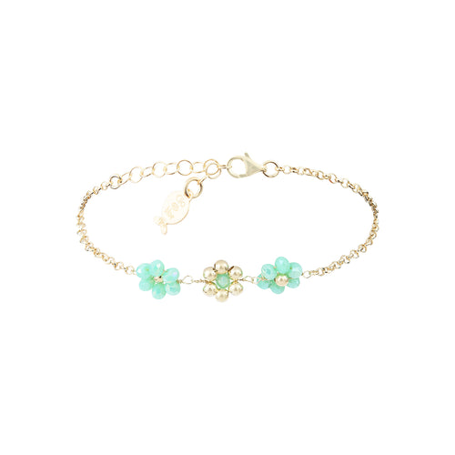 Lilia Three Flowers Bracelet Gold