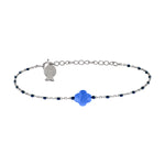 Bracelet Azalée en acier argenté, agate bleue – vue d'ensemble