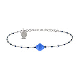 Bracelet Azalée en acier argenté, agate bleue – vue d'ensemble