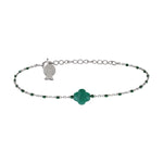 Bracelet Azalée en acier argenté, agate verte – vue d'ensemble