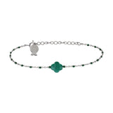 Bracelet Azalée en acier argenté, agate verte – vue d'ensemble