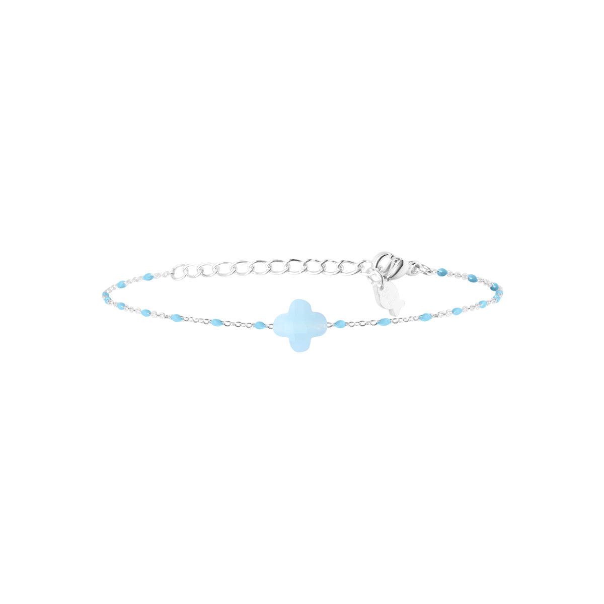 Bracelet Azalée en acier argenté, amazonite – vue d'ensemble