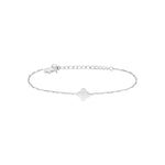 Bracelet Azalée en acier argenté, jade blanc – vue d'ensemble
