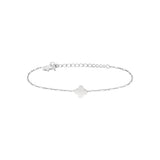 Bracelet Azalée en acier argenté, jade blanc – vue d'ensemble