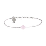 Bracelet Azalée en acier argenté, quartz rose – vue d'ensemble