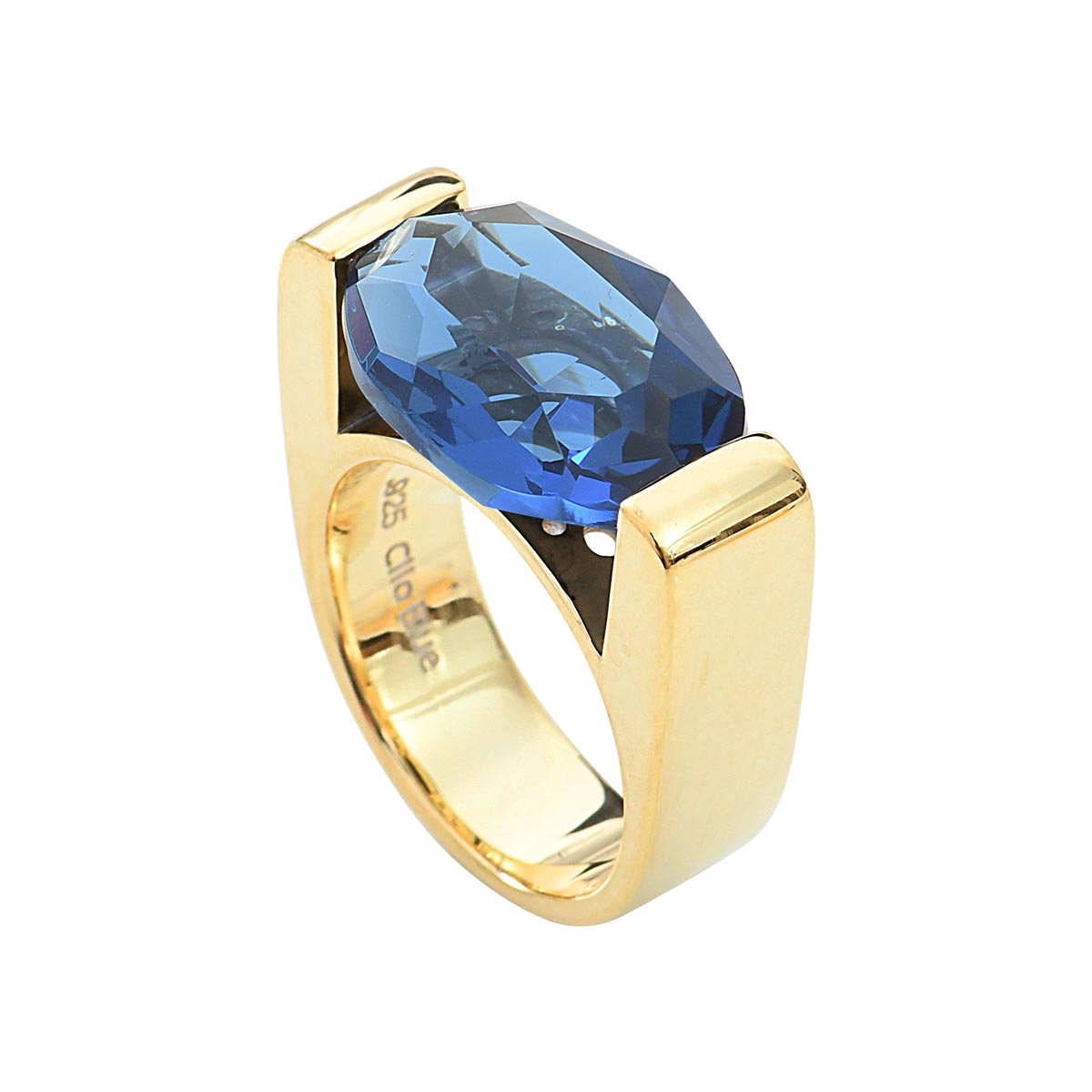 Bague Joséphine Dorée Bleu Montana