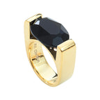 Joséphine Gold Ring Black Quartz