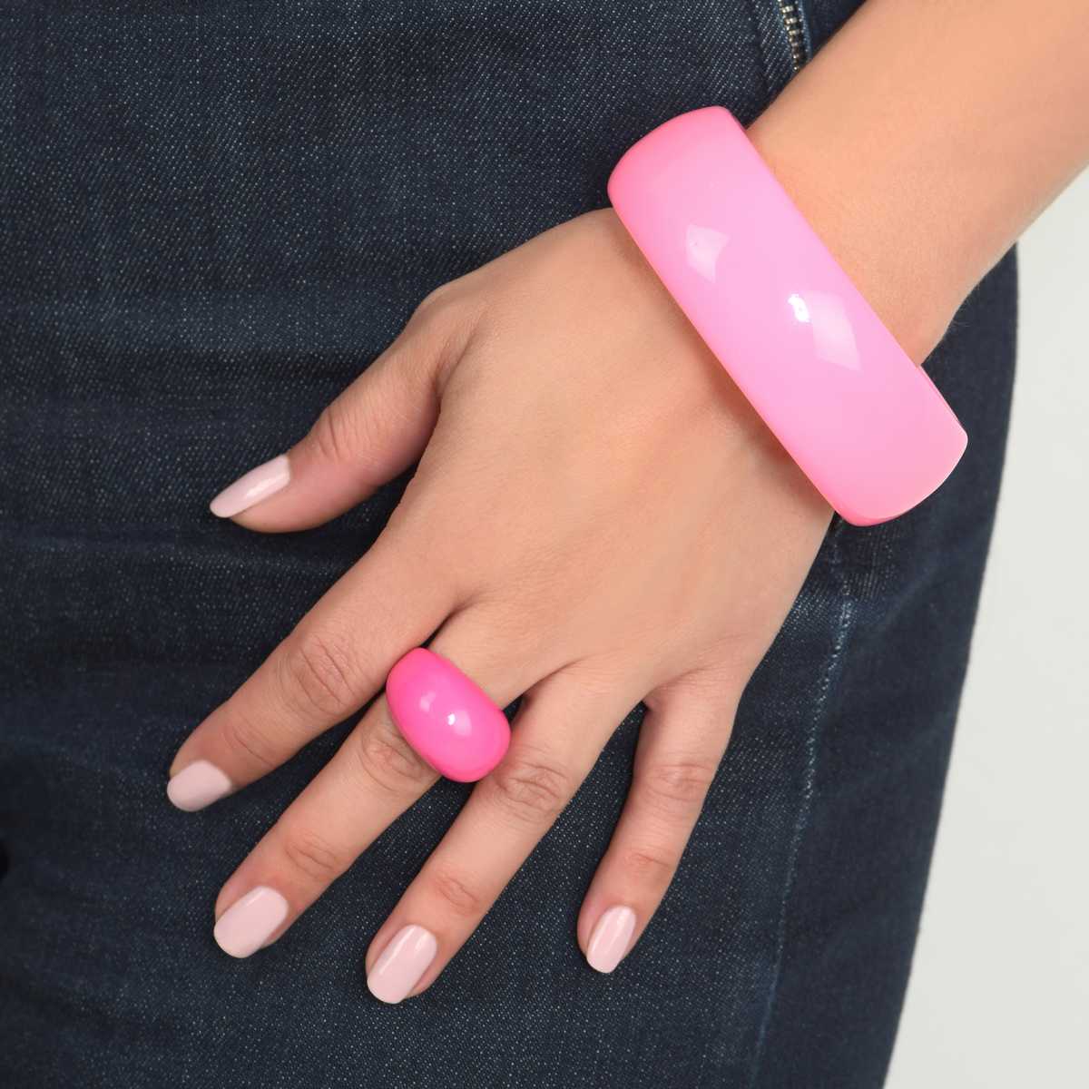 Bague Lara en Lucite rose