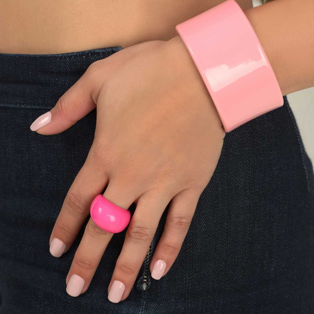 Bague Lara en Lucite rose