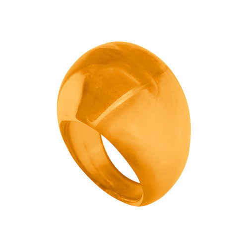 Kara Ring in Clear Orange Lucite
