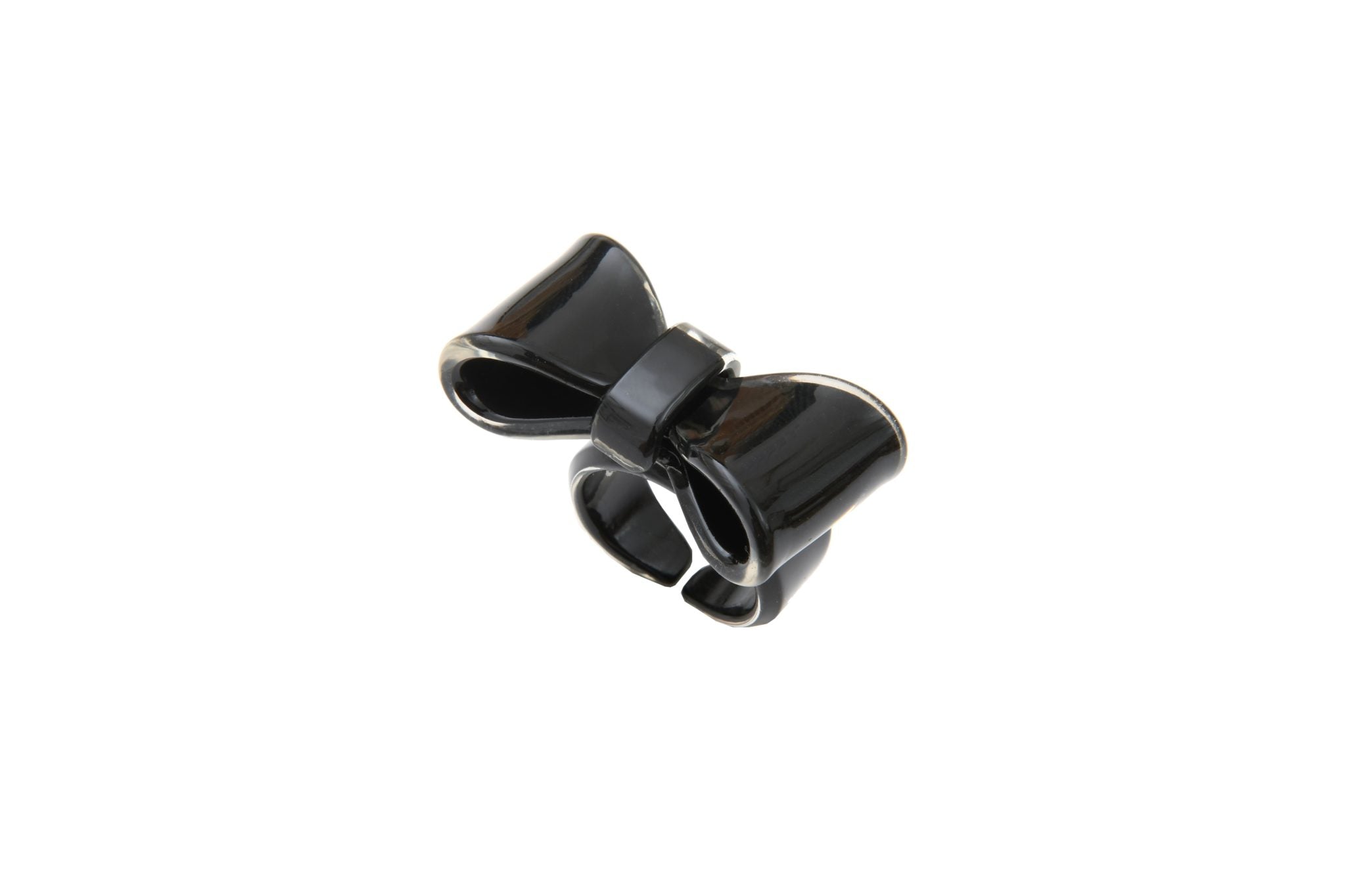 Bague Maia taille ajustable en acétate noir