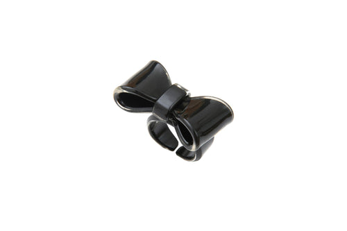 Maia ring adjustable size in black acetate