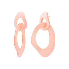 Boucles d'Oreilles Cleo tige en acier et acétate rose