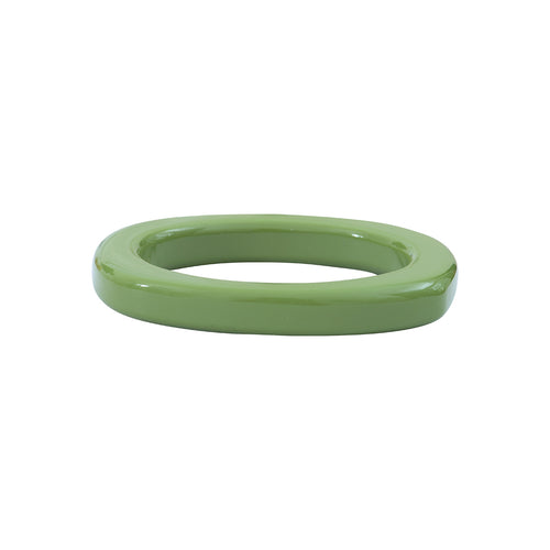 Bracelet jonc Lucy en acétate vert olive