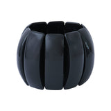 Bracelet Vera en acétate noir monté sur cable elastique