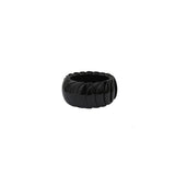 Bracelet Maia en acétate noir monté sur cable élastique