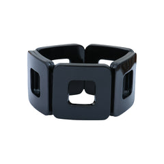 Vera bracelet in black acetate mounted on elastic cable