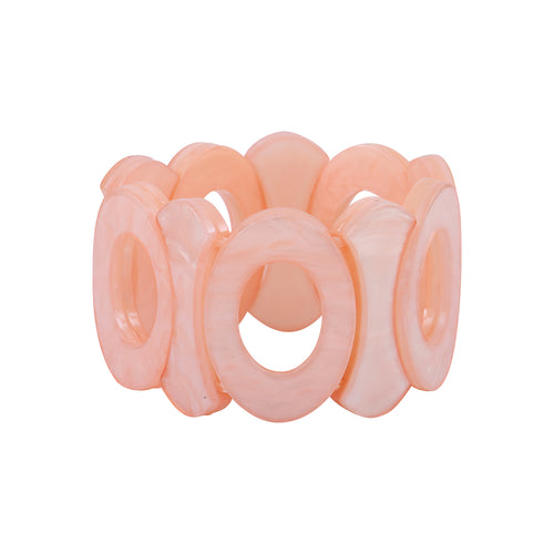 Cleo bracelet in pink acetate mounted on elastic cable