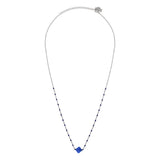 Collier Azalée en acier argenté, agate bleue – vue d'ensemble