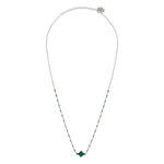 Collier Azalée en acier argenté, agate verte – vue d'ensemble