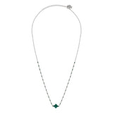 Collier Azalée en acier argenté, agate verte – vue d'ensemble