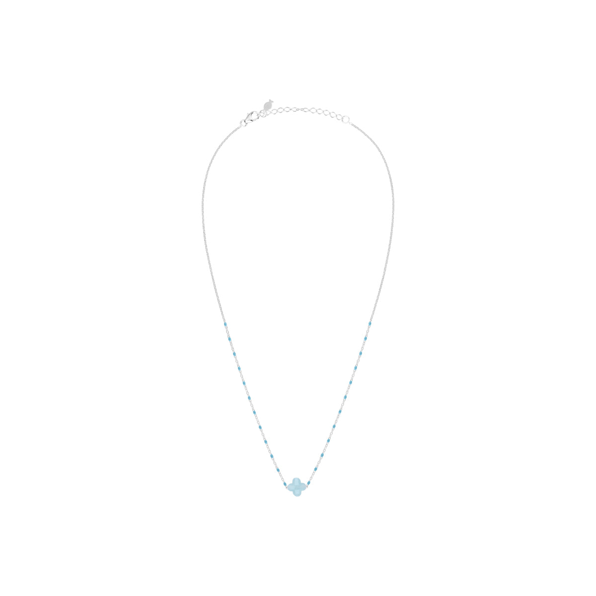 Collier Azalée en acier argenté, amazonite – vue d'ensemble