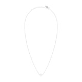 Collier Azalée en acier argenté, jade blanc – vue d'ensemble