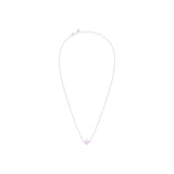 Collier Azalée en acier argenté, quartz rose – vue d'ensemble