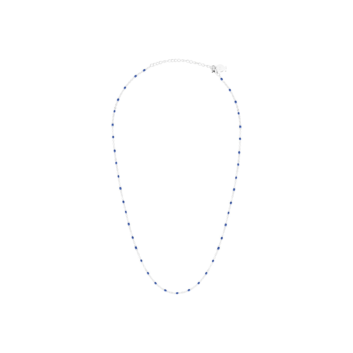 Collier Vilde en acier argenté, bleu roi – vue d'ensemble