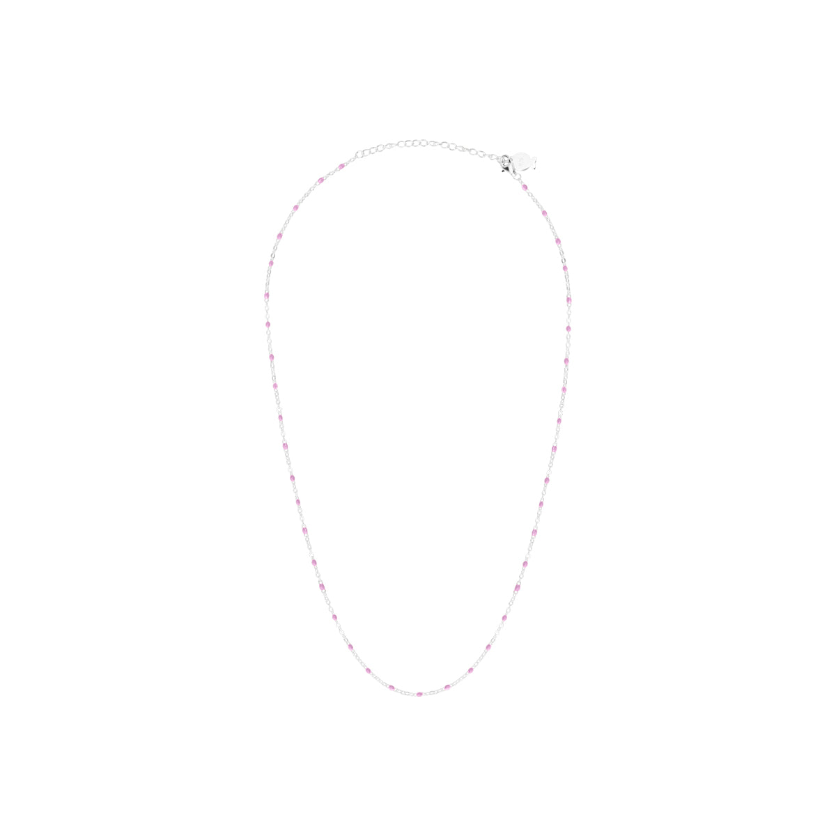 Collier Vilde en acier argenté, rose – vue d'ensemble