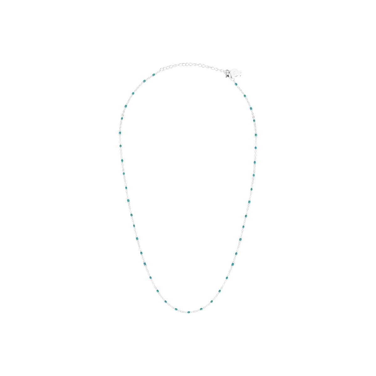 Collier Vilde en acier argenté, turquoise – vue d'ensemble