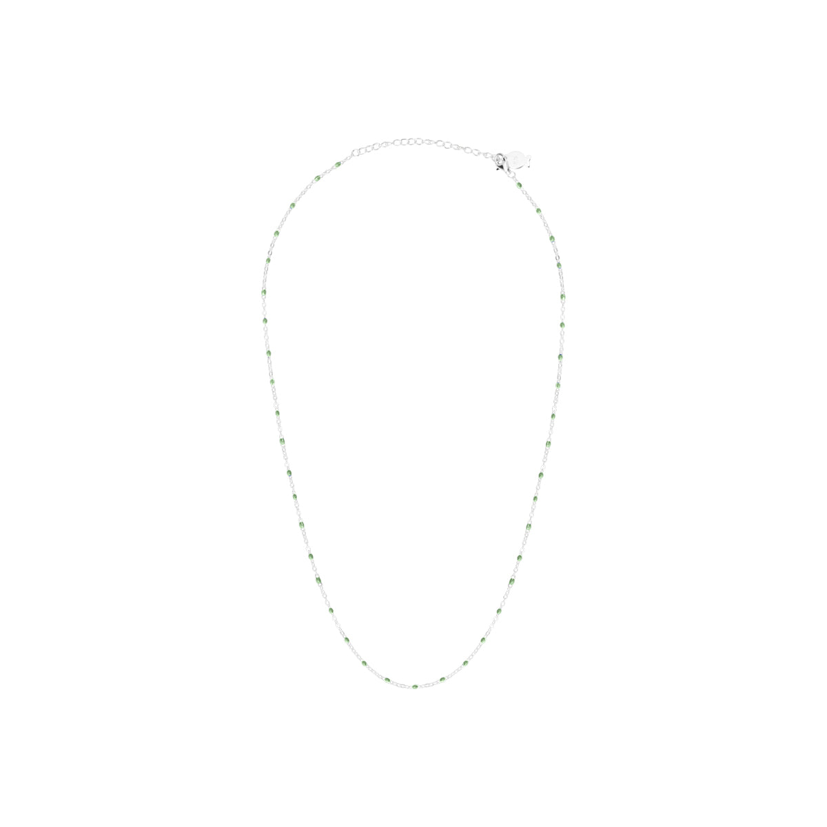 Collier Vilde en acier argenté, vert clair – vue d'ensemble