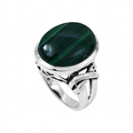 Chevalière Zuni Malachite
