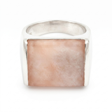 Bague Chevalière Quartz Rose