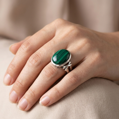 Chevalière Zuni Malachite