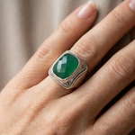 Chevalière Frida en Onyx Vert