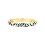 Bracelet Ayuthia bleu en laiton doré et émail – vue de face