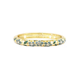 Bracelet Ayuthia bleu jaune en laiton doré et émail – vue de face