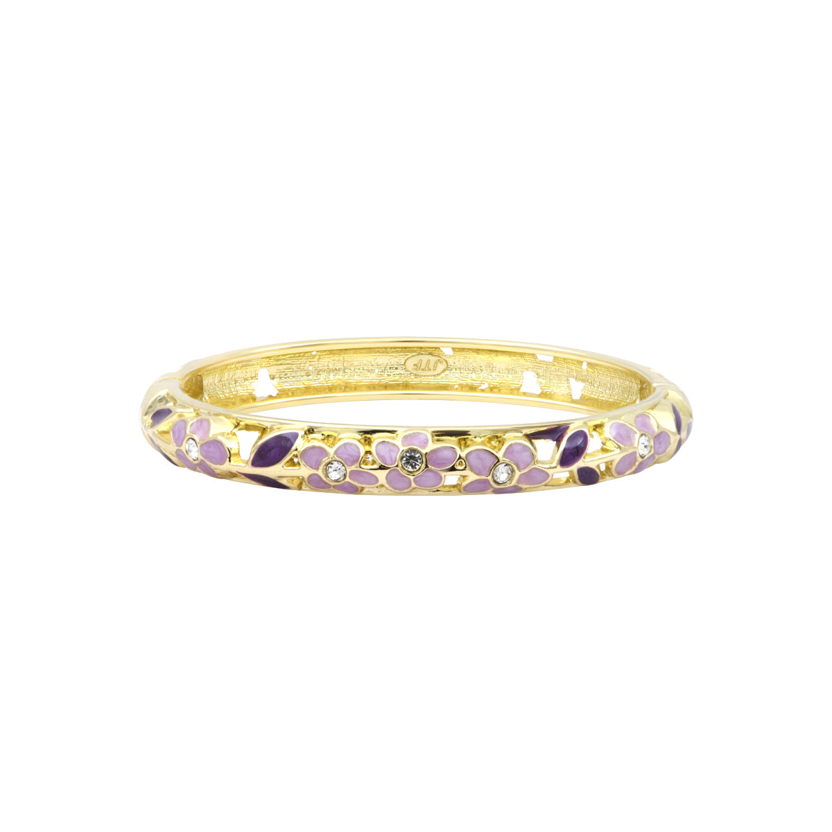 Bracelet Ayuthia lila violet en laiton doré et émail – vue de face