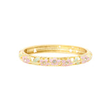 Bracelet Ayuthia rose vert en laiton doré et émail – vue de face