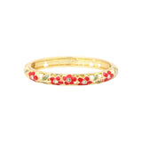 Bracelet Ayuthia rouge vert en laiton doré et émail – vue de face